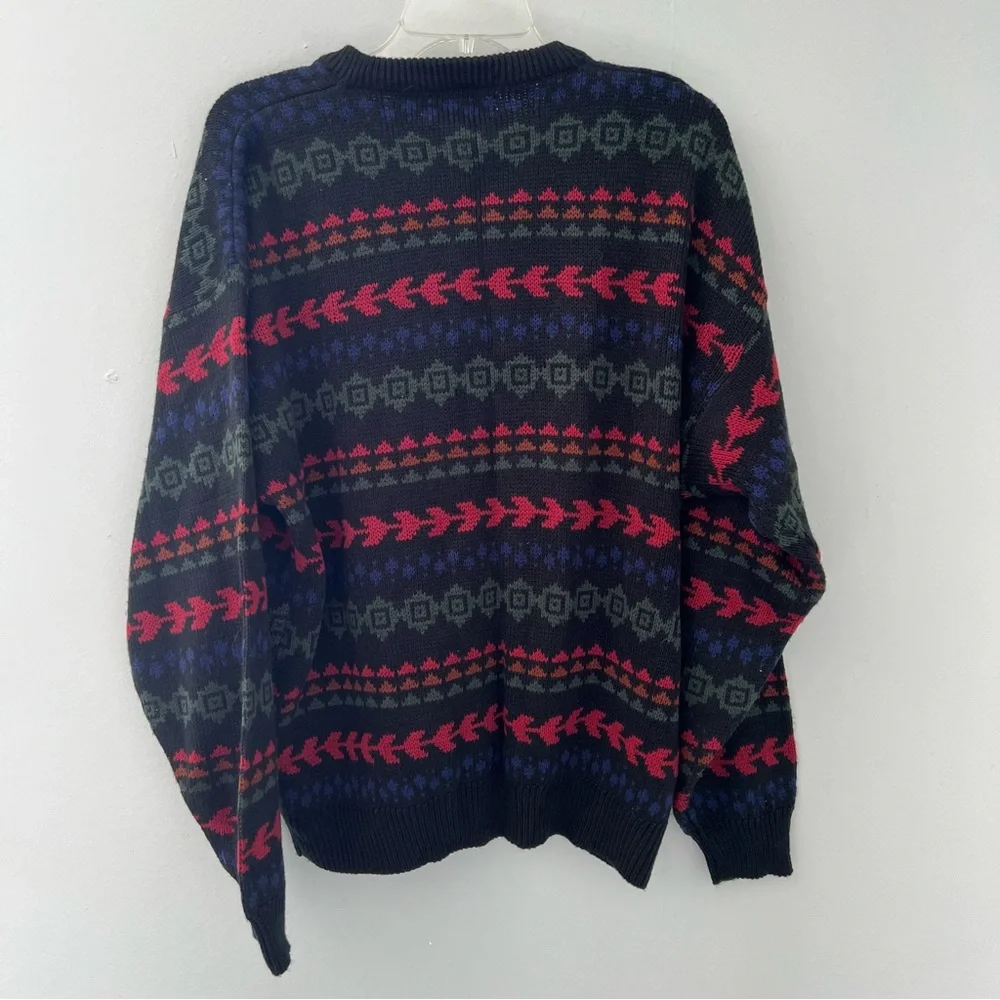 Vintage Fair Isle Print Sweater Cardigan